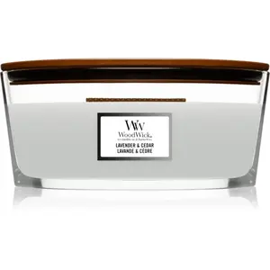 Woodwick Lavender & Cedar vonná svíčka s dřevěným knotem (hearthwick) 453.6 g
