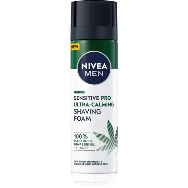 NIVEA MEN Sensitive Hemp pěna na holení s konopným olejem 200 ml