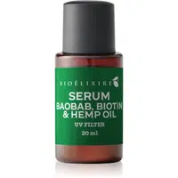 Bioélixire Serum Baobab, Biotin & Hemp Oil sérum pro poškozené a křehké vlasy s UV filtrem 20 ml