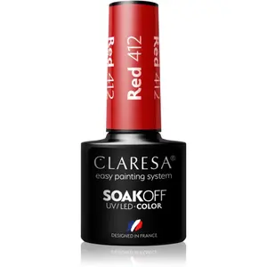Claresa SoakOff UV/LED Color Take Me To The River gelový lak na nehty odstín Red 412 5 g