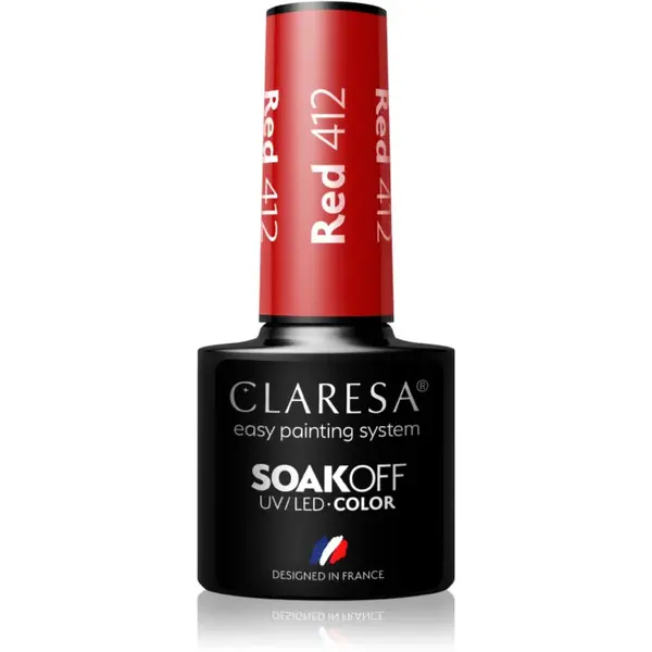 Claresa SoakOff UV/LED Color Take Me To The River gelový lak na nehty odstín Red 412 5 g