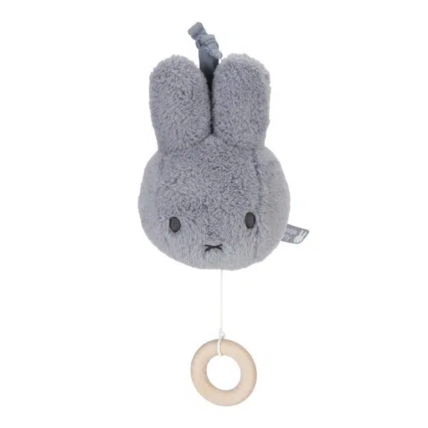 Little Dutch Music Box Miffy Fluffy Blue kontrastní závěsná hračka s melodií 1 ks