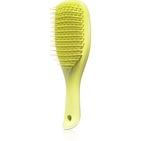 Tangle Teezer Ultimate Detangler Mini malý plochý kartáč na rovné a kudrnaté vlasy Hyper Yellow 1 ks