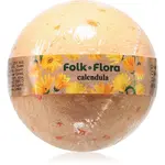Folk & Flora Calendula šumivá koule do koupele s měsíčkem lékařským 130 g