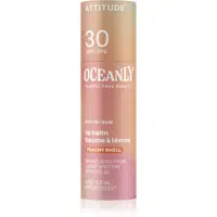 Attitude Oceanly Plastic Free Beauty tónující balzám na rty SPF 30 odstín Peachy Shell 8.5 g