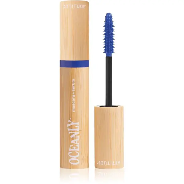Attitude Oceanly Plastic Free Makeup řasenka se sérem s vyživujícím účinkem odstín Blue 7 g