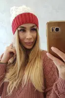 Kesi Fleecová čepice Bibiana K264 burgundy+ecru