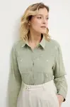 Bavlněná košile Answear.LAB dámská, zelená barva, relaxed, s klasickým límcem