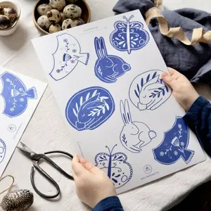 Velikonoční vystřihovánky modré