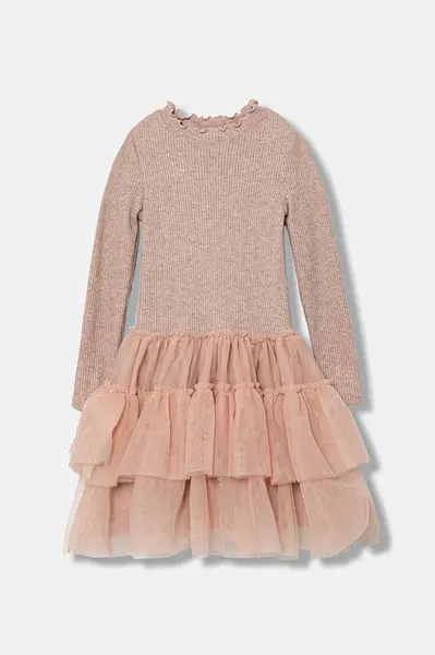 Dívčí šaty Jamiks SOLKA růžová barva, midi, JZI222