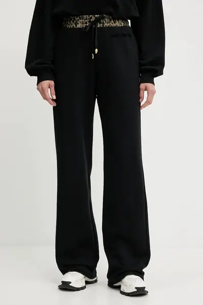 Bavlněné tepláky Just Cavalli dámské, černá barva, 79PAAE20 CF100