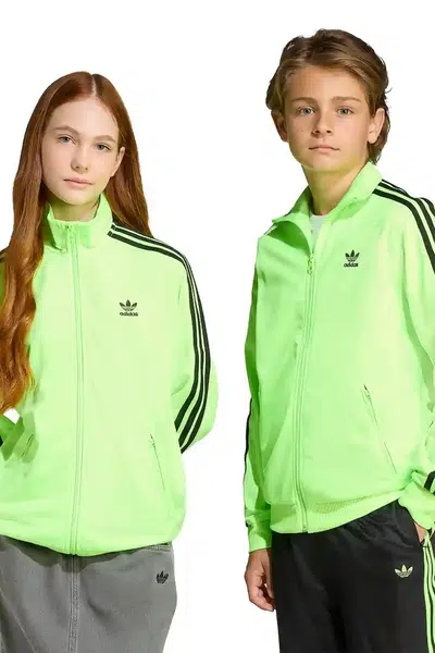 Dětská mikina adidas Originals zelená barva, s aplikací, JV8586