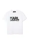Dětské bavlněné tričko Karl Lagerfeld bílá barva, s potiskem, Z30435
