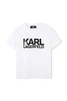 Dětské bavlněné tričko Karl Lagerfeld bílá barva, s potiskem, Z30435
