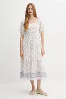 Bavlněné šaty Pepe Jeans bílá barva, midi, PL953759