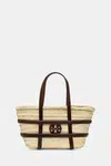 Plážový koš Tory Burch Ella Straw béžová barva, 169218-902