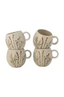 Sada hrnků Bloomingville Bea 250 ml 4-pack béžová barva