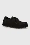 Semišové polobotky Birkenstock Utti Lace černá barva, 1028597