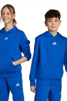 Dětská mikina adidas modrá barva, s kapucí, hladká, JV9994