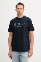 Bavlněné tričko Guess pánské, tmavomodrá barva, s aplikací, M5YI17 I3Z14
