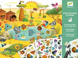 Sada s protlačovacími obrázky savana, poušť a severní pól