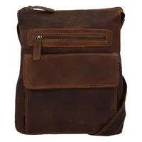 Pánská kožená crossbody taška hnědá - Greenwood Dafnes