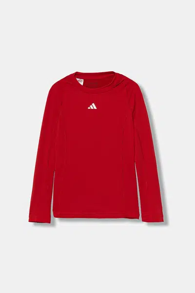 Dětské tričko s dlouhým rukávem adidas Performance červená barva, s potiskem, JW7960
