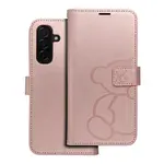 Flipové pouzdro MEZZO Book case pro Samsung Galaxy A26 5G, teddy bear rose gold