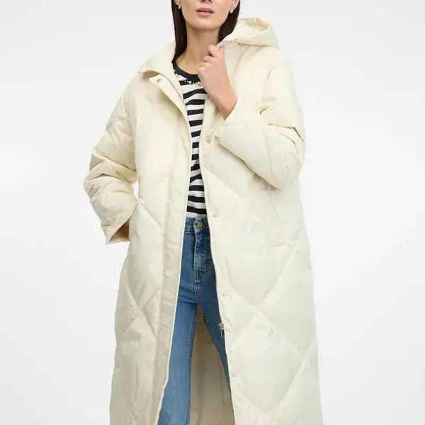 Cream women's quilted down coat ORSAY - Women's