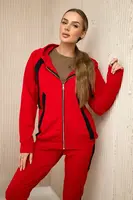 Track set with red stripes