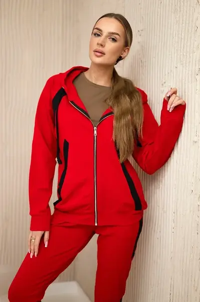 Track set with red stripes