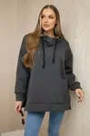 Insulated sweatshirt with side zipper graphite