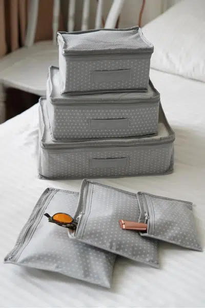 52772 Dewberry 6 Piece Suitcase Set - Storage Bag-GRI