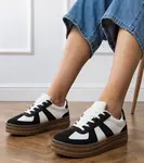 marka niezdefiniowana Čierne dámske tenisky na platforme Serila