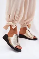 Boto Dámske Sandále Na Platforme S Zipsom Zlaté Irriva