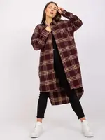 Dámska károvaná košeľa burgundy