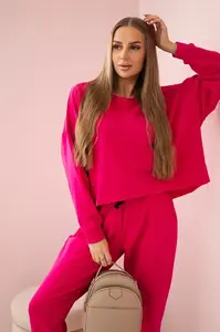 Set 2-piece sweatshirt + fuchsia trousers