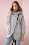 Short zip sweatshirt in grey