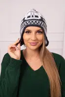 Kesi Dámska čiapka Maryla K406 púdrová ružová+biela+sivá