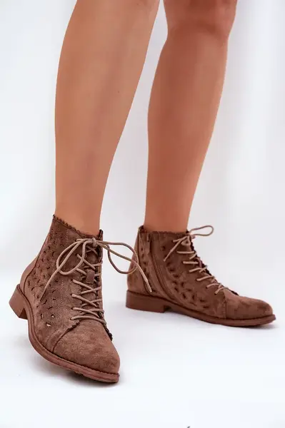 S. BARSKI Nízke Čižmy S Dierkovaným Vzorom S.Barski