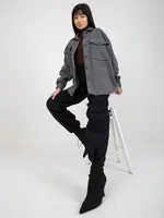 Dámska tmavosivá košeľa s dlhým rukávom