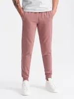 Ombre Men's BASIC cotton jogger sweatpants - dark pink