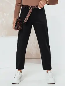 Čierne dámske chino nohavice s pásom