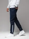 Ombre Men's denim joggers with piping - dark blue