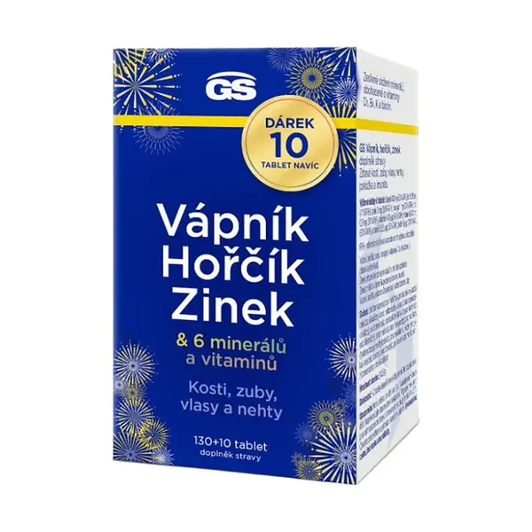 GS Vápník, hořčík, zinek 130+10 tablet NAVÍC