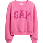 GAP V-LOGO WEDGE CREW Dívčí mikina, růžová, velikost
