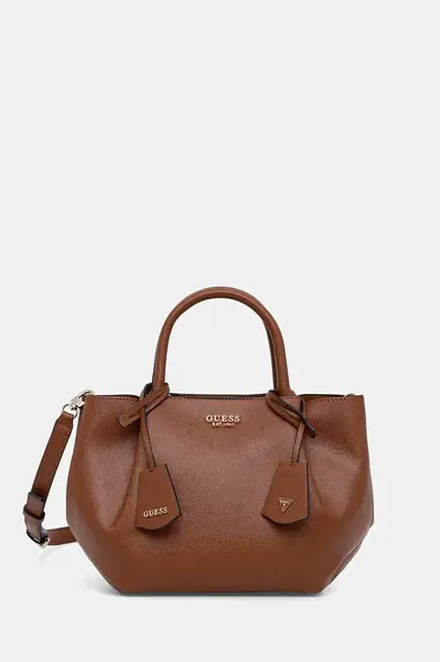Kabelka Guess AMORETTE hnědá barva, HWBG78 98060