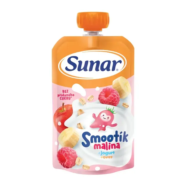 Sunar Smootík Malina, jogurt, ovesné vločky kapsička 120 g