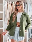 Dámská oversize košilová bunda khaki