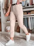 Dámské slim fit kalhoty s páskem TAIRONIK růžové